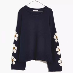 Belmore Floral-Sleeve Sweater